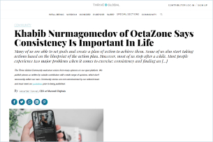 Khabib Nurmagomedov of OctaZone Says Consistency Is Important In Life