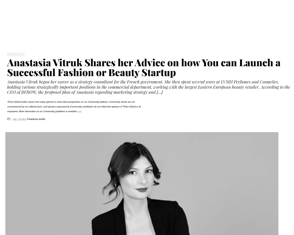 Anastasia Vitruk Shares her Advice on how You can Launch a Successful Fashion or Beauty Startup