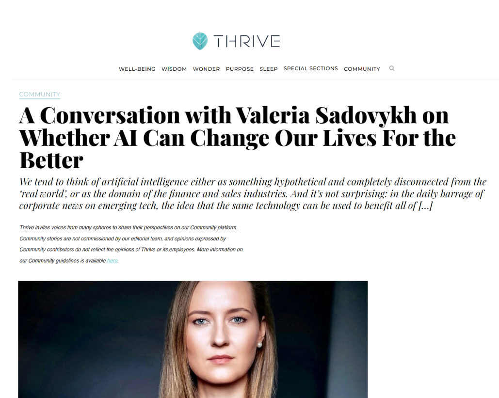 A Conversation with Valeria Sadovykh on Whether AI Can Change Our Lives For the Better