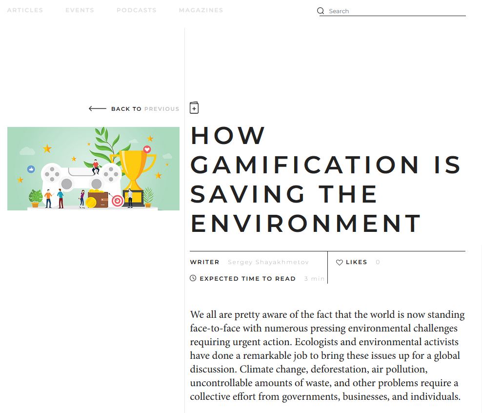How Gamification is Saving the Environment