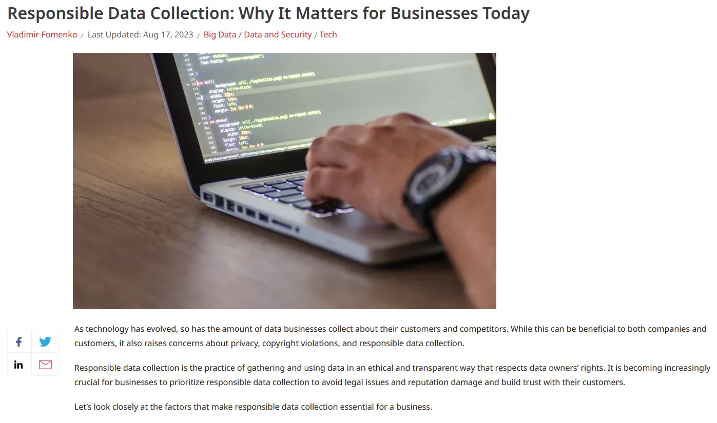 Responsible Data Collection: Why It Matters for Businesses Today