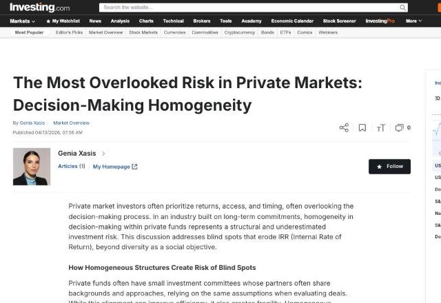 The Most Overlooked Risk in Private Markets: Decision-Making Homogeneity
