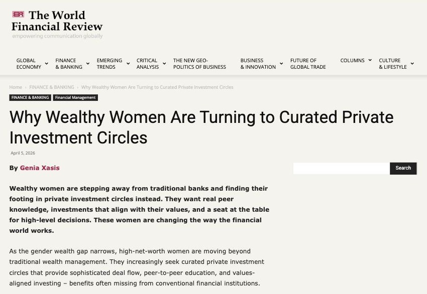 Why Wealthy Women Are Turning to Curated Private Investment Circles